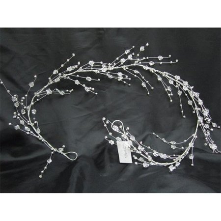 WINTERLAND Winterland WL-GAR5-SLV-CRY 5 ft. Silver Berries & Crystal Garland WL-GAR5-SLV-CRY